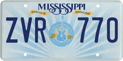 MS license plate ZVR770