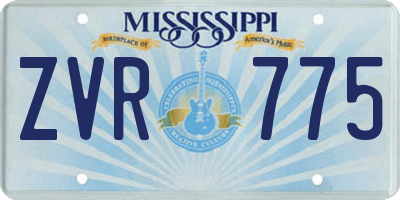 MS license plate ZVR775