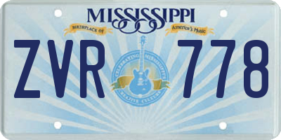 MS license plate ZVR778
