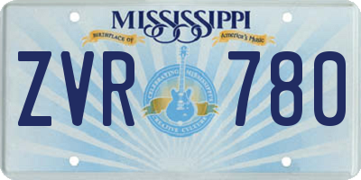 MS license plate ZVR780