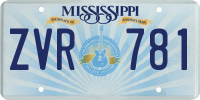 MS license plate ZVR781