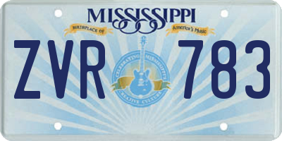 MS license plate ZVR783