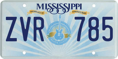MS license plate ZVR785