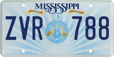 MS license plate ZVR788