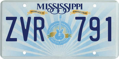 MS license plate ZVR791