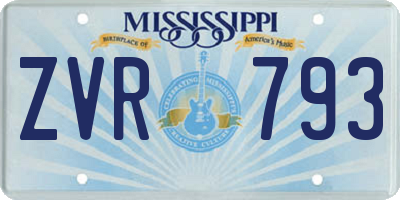 MS license plate ZVR793