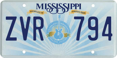 MS license plate ZVR794
