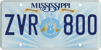 MS license plate ZVR800