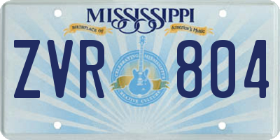 MS license plate ZVR804