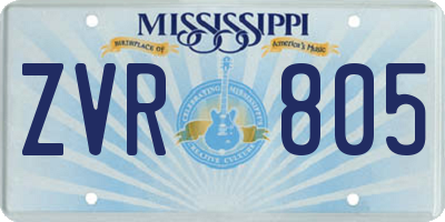 MS license plate ZVR805