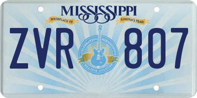 MS license plate ZVR807