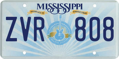 MS license plate ZVR808
