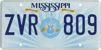 MS license plate ZVR809