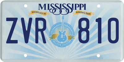 MS license plate ZVR810