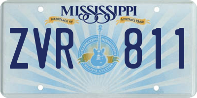 MS license plate ZVR811