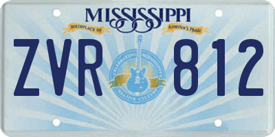 MS license plate ZVR812
