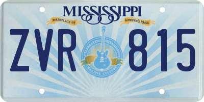 MS license plate ZVR815