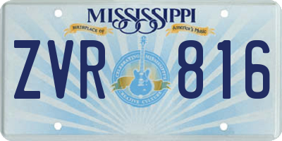 MS license plate ZVR816