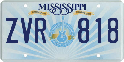 MS license plate ZVR818