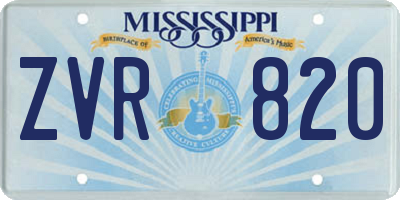 MS license plate ZVR820