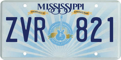MS license plate ZVR821