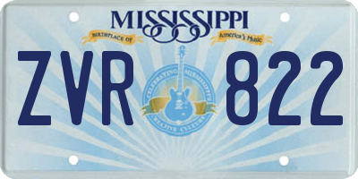 MS license plate ZVR822