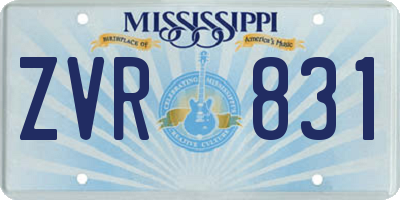 MS license plate ZVR831