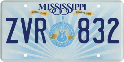 MS license plate ZVR832