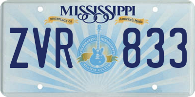 MS license plate ZVR833
