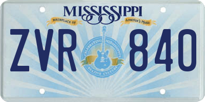 MS license plate ZVR840