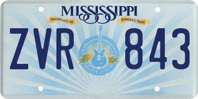MS license plate ZVR843