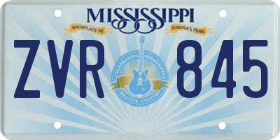 MS license plate ZVR845