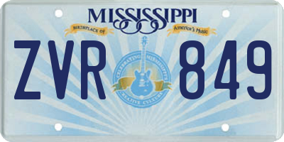 MS license plate ZVR849