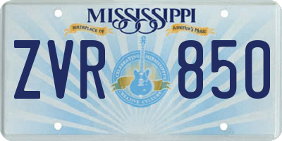 MS license plate ZVR850