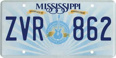MS license plate ZVR862
