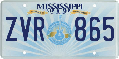 MS license plate ZVR865