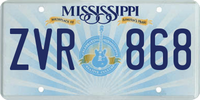 MS license plate ZVR868