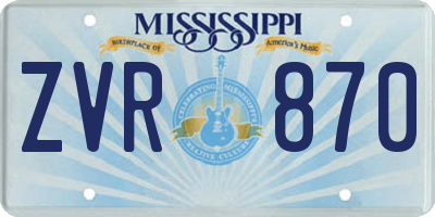 MS license plate ZVR870