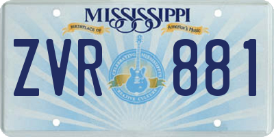 MS license plate ZVR881