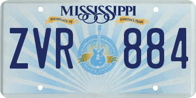 MS license plate ZVR884