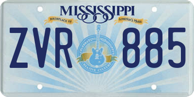 MS license plate ZVR885