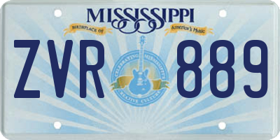 MS license plate ZVR889