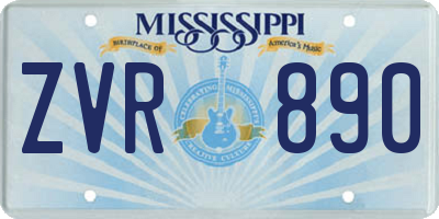 MS license plate ZVR890