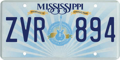 MS license plate ZVR894