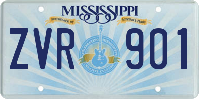 MS license plate ZVR901