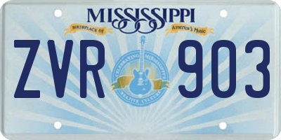 MS license plate ZVR903