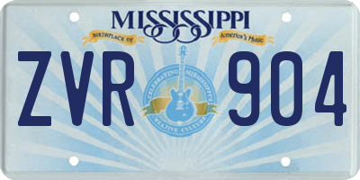 MS license plate ZVR904
