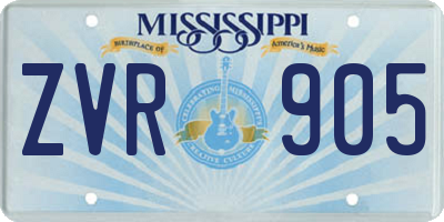 MS license plate ZVR905