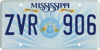 MS license plate ZVR906