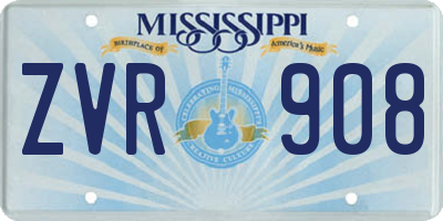 MS license plate ZVR908